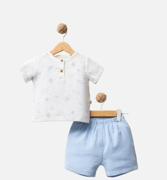 top and pants with space theme